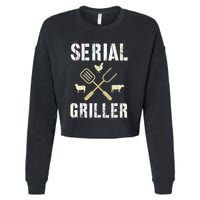 Pitmaster Grilling Serial Griller Pit Grandpa Brisket Patio Cropped Pullover Crew