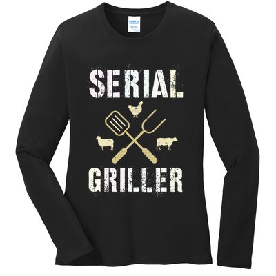 Pitmaster Grilling Serial Griller Pit Grandpa Brisket Patio Ladies Long Sleeve Shirt