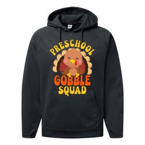 Preschool Gobble Squad Turkey Happy Thanksgiving Performance Fleece Hoodie