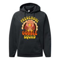 Preschool Gobble Squad Turkey Happy Thanksgiving Performance Fleece Hoodie