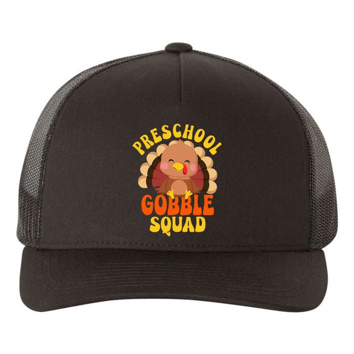 Preschool Gobble Squad Turkey Happy Thanksgiving Yupoong Adult 5-Panel Trucker Hat