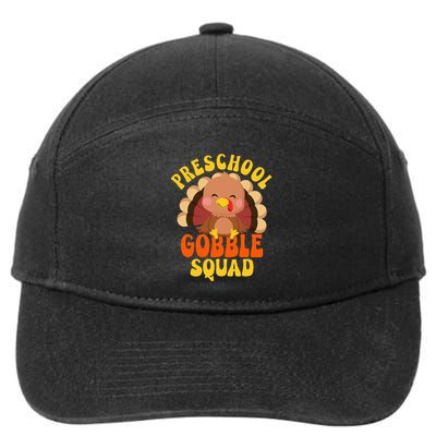 Preschool Gobble Squad Turkey Happy Thanksgiving 7-Panel Snapback Hat