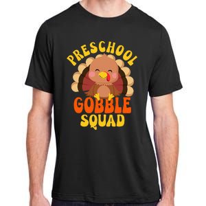 Preschool Gobble Squad Turkey Happy Thanksgiving Adult ChromaSoft Performance T-Shirt