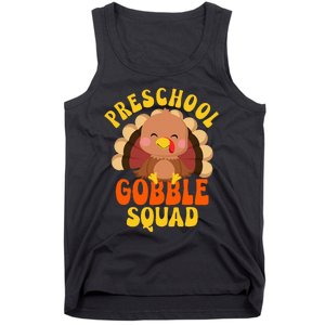 Preschool Gobble Squad Turkey Happy Thanksgiving Tank Top