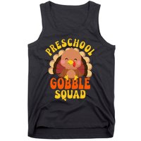 Preschool Gobble Squad Turkey Happy Thanksgiving Tank Top