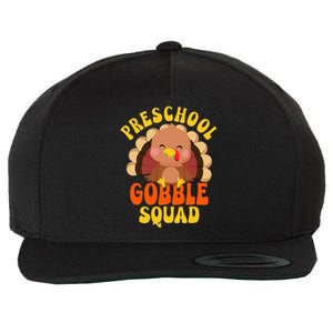 Preschool Gobble Squad Turkey Happy Thanksgiving Wool Snapback Cap