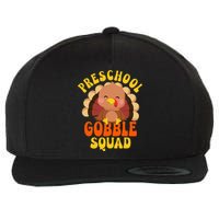 Preschool Gobble Squad Turkey Happy Thanksgiving Wool Snapback Cap