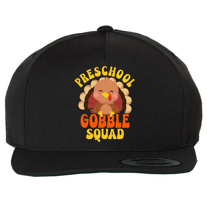 Preschool Gobble Squad Turkey Happy Thanksgiving Wool Snapback Cap