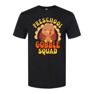 Preschool Gobble Squad Turkey Happy Thanksgiving Softstyle CVC T-Shirt