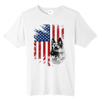 Patriotic German Shepherd USA American Flag Dog Pet Tall Fusion ChromaSoft Performance T-Shirt