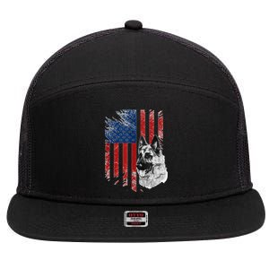 Patriotic German Shepherd Usa American Flag Dog Pet Tank Top 7 Panel Mesh Trucker Snapback Hat