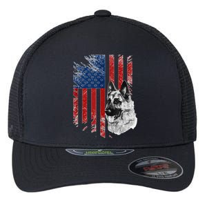 Patriotic German Shepherd Usa American Flag Dog Pet Tank Top Flexfit Unipanel Trucker Cap