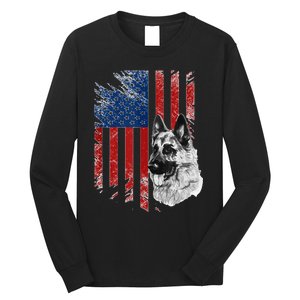 Patriotic German Shepherd Usa American Flag Dog Pet Tank Top Long Sleeve Shirt