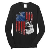 Patriotic German Shepherd Usa American Flag Dog Pet Tank Top Long Sleeve Shirt