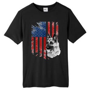 Patriotic German Shepherd Usa American Flag Dog Pet Tank Top Tall Fusion ChromaSoft Performance T-Shirt