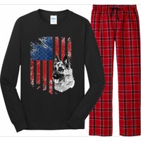 Patriotic German Shepherd Usa American Flag Dog Pet Tank Top Long Sleeve Pajama Set