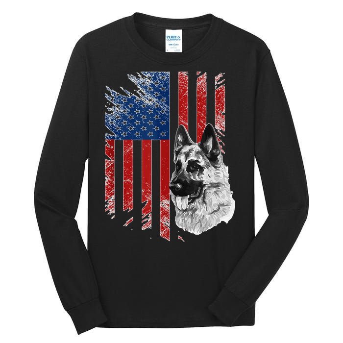 Patriotic German Shepherd Usa American Flag Dog Pet Tank Top Tall Long Sleeve T-Shirt