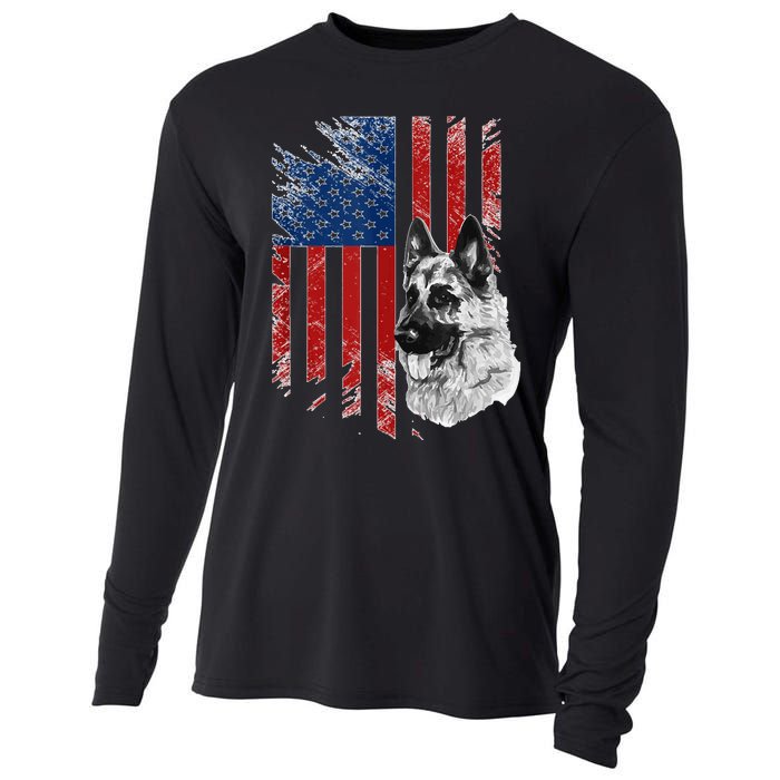 Patriotic German Shepherd Usa American Flag Dog Pet Tank Top Cooling Performance Long Sleeve Crew