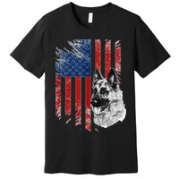 Patriotic German Shepherd Usa American Flag Dog Pet Tank Top Premium T-Shirt