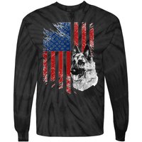 Patriotic German Shepherd Usa American Flag Dog Pet Tank Top Tie-Dye Long Sleeve Shirt