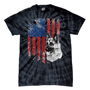 Patriotic German Shepherd Usa American Flag Dog Pet Tank Top Tie-Dye T-Shirt