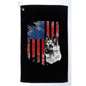 Patriotic German Shepherd Usa American Flag Dog Pet Tank Top Platinum Collection Golf Towel