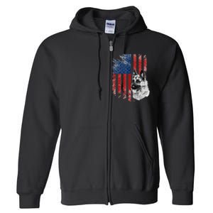 Patriotic German Shepherd Usa American Flag Dog Pet Tank Top Full Zip Hoodie