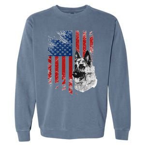 Patriotic German Shepherd Usa American Flag Dog Pet Tank Top Garment-Dyed Sweatshirt