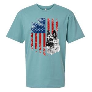 Patriotic German Shepherd Usa American Flag Dog Pet Tank Top Sueded Cloud Jersey T-Shirt