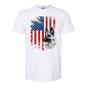 Patriotic German Shepherd Usa American Flag Dog Pet Tank Top Softstyle CVC T-Shirt