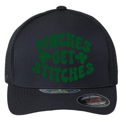 Pinches Get Stitches Funny St Patrick's Day Flexfit Unipanel Trucker Cap