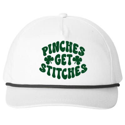 Pinches Get Stitches Funny St Patrick's Day Snapback Five-Panel Rope Hat