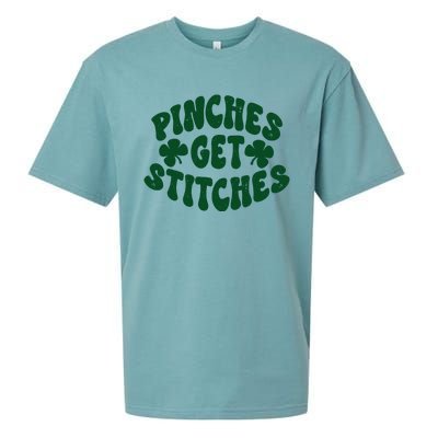 Pinches Get Stitches Funny St Patrick's Day Sueded Cloud Jersey T-Shirt