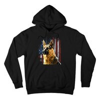 Patriotic German Shepherd American Flag Dog Gift Men Women Hoodie