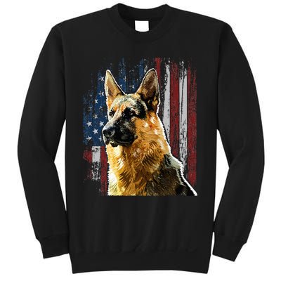 Patriotic German Shepherd American Flag Dog Gift Men Women Sweatshirt