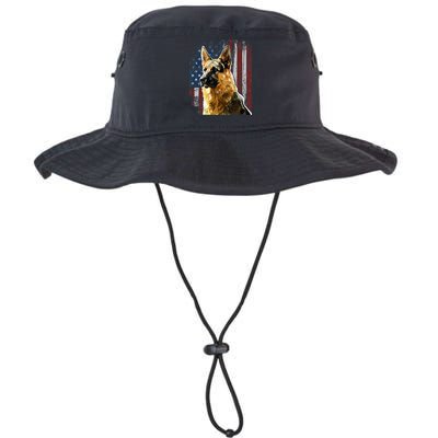 Patriotic German Shepherd American Flag Dog Gift Men Women Bucket Hat