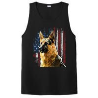 Patriotic German Shepherd American Flag Dog Gift Men Women PosiCharge Competitor Tank