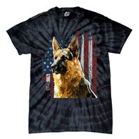 Patriotic German Shepherd American Flag Dog Gift Men Women Tie-Dye T-Shirt