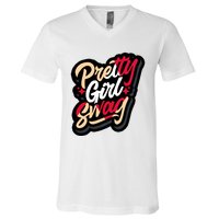 Pretty Girl Swag Cool Swag Team Matching Gift Idea Matching Sneaker V-Neck T-Shirt