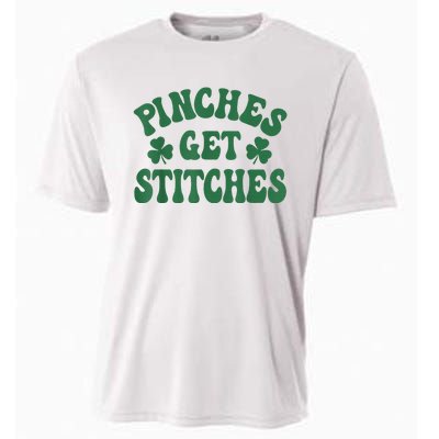 Pinches Get Stitches Shamrock Funny St. Patrick's Day Cooling Performance Crew T-Shirt