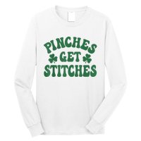 Pinches Get Stitches Shamrock Funny St. Patrick's Day Long Sleeve Shirt