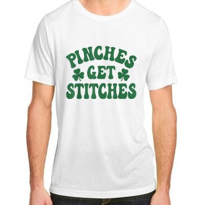 Pinches Get Stitches Shamrock Funny St. Patrick's Day Adult ChromaSoft Performance T-Shirt