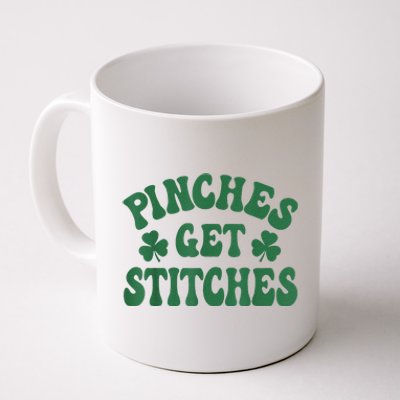 Pinches Get Stitches Shamrock Funny St. Patrick's Day Coffee Mug