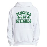 Pinches Get Stitches Shamrock Funny St. Patrick's Day Urban Pullover Hoodie