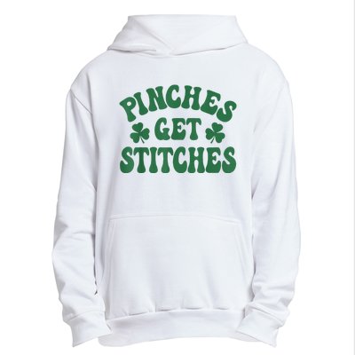 Pinches Get Stitches Shamrock Funny St. Patrick's Day Urban Pullover Hoodie