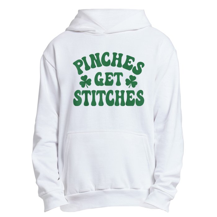 Pinches Get Stitches Shamrock Funny St. Patrick's Day Urban Pullover Hoodie