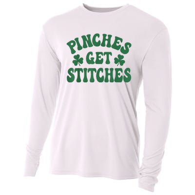 Pinches Get Stitches Shamrock Funny St. Patrick's Day Cooling Performance Long Sleeve Crew