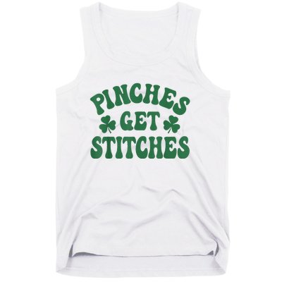 Pinches Get Stitches Shamrock Funny St. Patrick's Day Tank Top