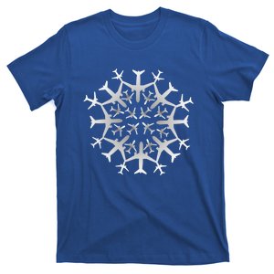 Pilot Gift Snowflake Airplanes Christmas Snow Aviation Plane Great Gift T-Shirt