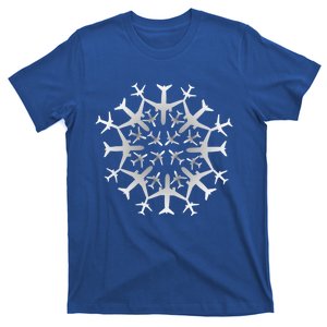 Pilot Gift Snowflake Airplanes Christmas Snow Aviation Plane Cool Gift T-Shirt